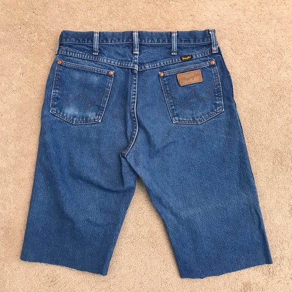 Vintage Wrangler Denim Shorts Cut Offs Mens 30 31 Waist Altered Jeans USA Made - Picture 3 of 8